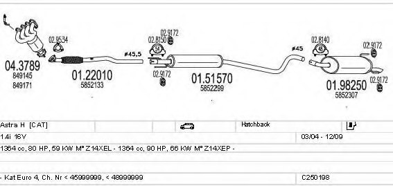 MTS C250198017704 Exhaust System